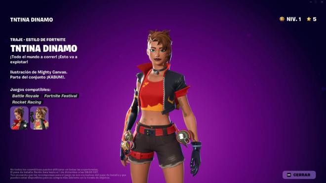 TNTina Dinamo, la skin gratis de Fortnite Remix - Capítulo 2