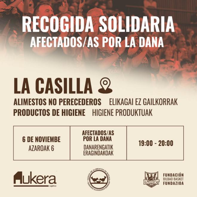 Recogida solidaria con Valencia del Bilbao Basket.