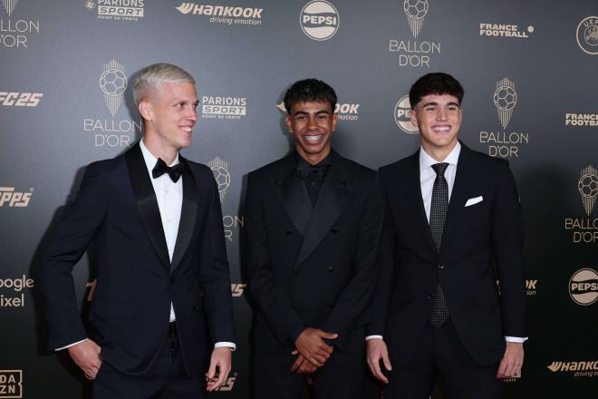 Dani Olmo, Lamine Yamal y Pau Cubarsí en la gala del Balón de Oro (Cordon Press)