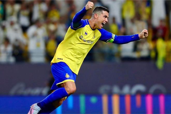 Cristiano Ronaldo celebrando un gol con el Al Nassr.