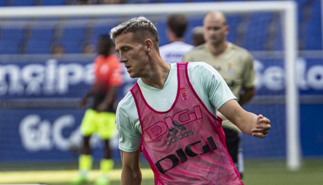 Rodri Tarín, durante el Real Oviedo-Huesca (Foto: ROV).