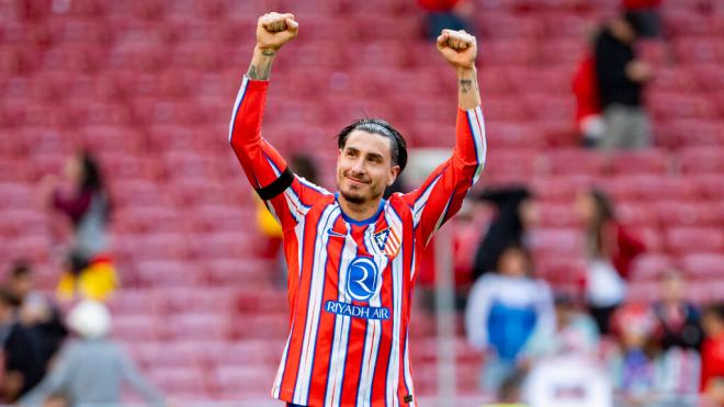 José María Giménez durante un partido con el Atlético de Madrid (Fuente: Cordon Press)