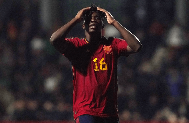 David Otorbi, con la Selección Española.