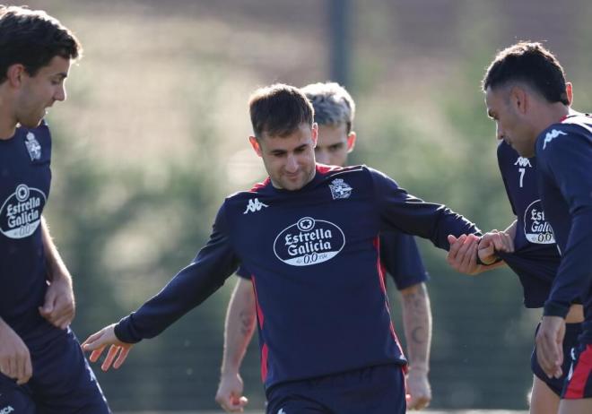 Iván Barbero en un entrenamiento con el Dépor (Foto: RCD).