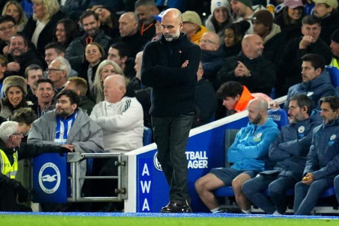 Pep Guardiola, en el Brighton & Hove Albion-Manchester City (FOTO: Cordón Press).