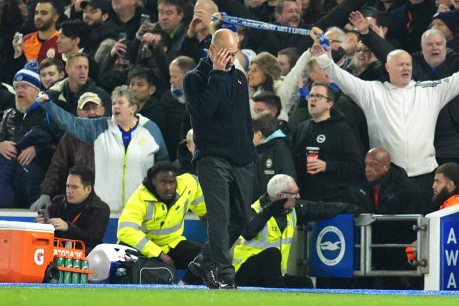 Pep Guardiola, en el Brighton & Hove Albion-Manchester City (FOTO: Cordón Press).