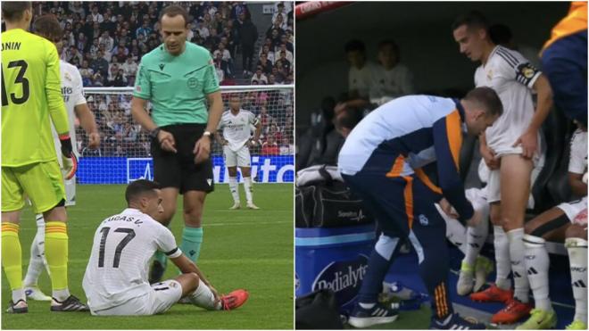 Lucas Vázquez, lesionado durante el partido ante Osasuna (Fuente: DAZN)