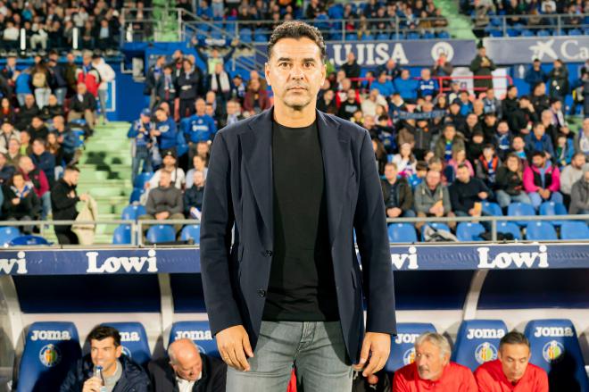 Míchel, en el Coliseum durante el Getafe-Girona (Foto: LaLiga).