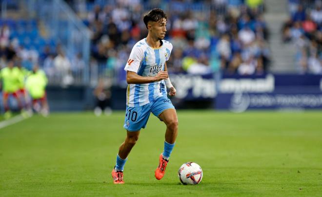 David Larrubia, ante el Cartagena en La Rosaleda. (Foto: MCF)