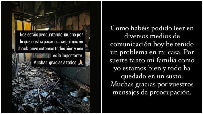 Así quedó la casa de Borja Mayoral tras el incendio (Instagram: @borjamayoral)