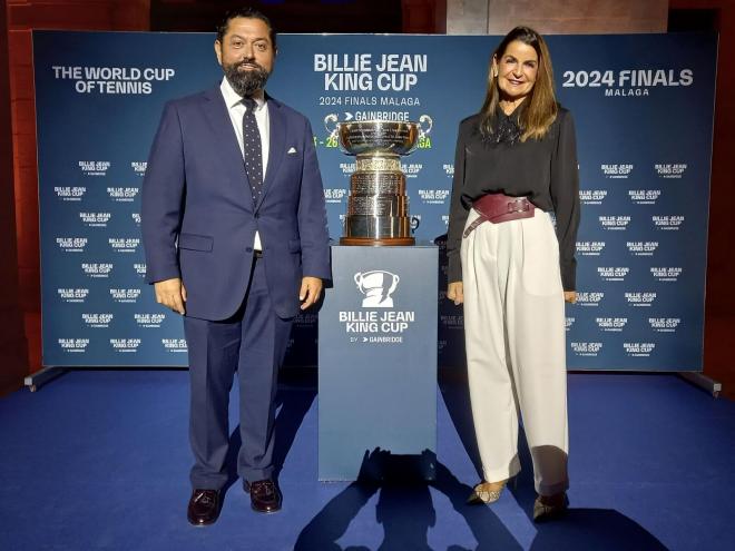 José María Arrabal (izquierda) en la presentación de las finales de la Billie Jean King Cup de Málaga.