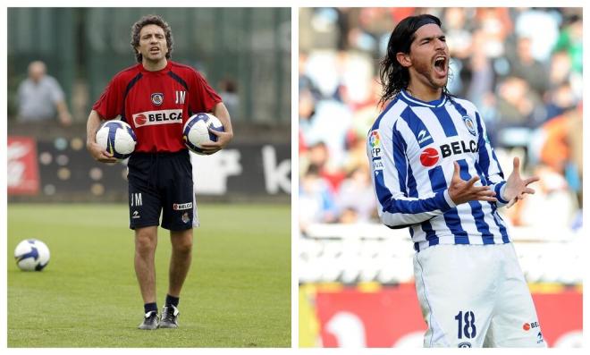 Juanma Lillo y el 'Loco' Abreu en su etapa en la Real Sociedad (Fotos: Cordon Press).