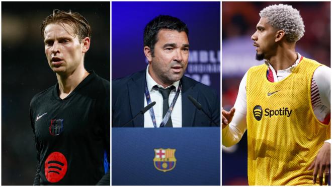 Frenkie de Jong, Deco y Ronald Araujo (Europa Press)