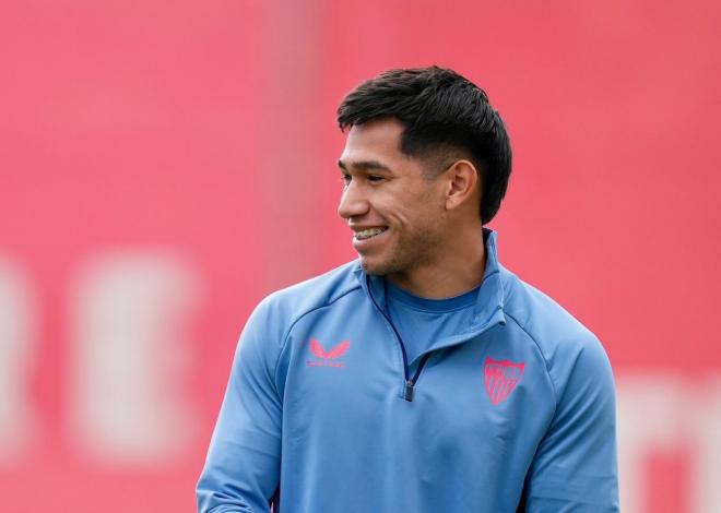 Cortez, en el entrenamiento de este miércoles (Foto: SFC).