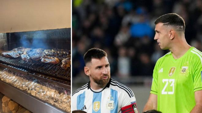 El Dibu Martínez bromea con el asado de la selección argentina.