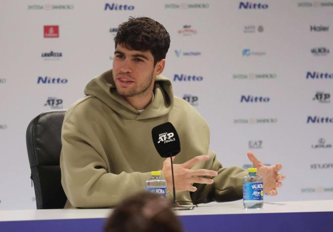 Carlos Alcaraz, en rueda de prensa (Foto: Cordon Press).