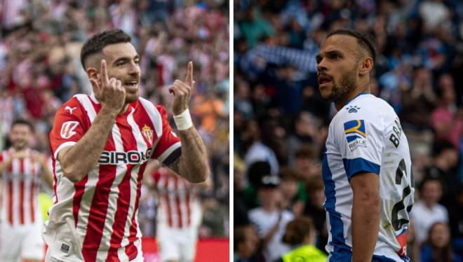 Víctor Campuzano y Martin Braithwaite (Fotos: LALIGA y Cordon Press).