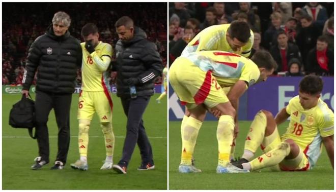 Álex Baena y Martín Zubimendi, lesionados. (Fotos: La 1)