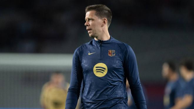 Szczesny, en un calentamiento del FC Barcelona (Cordon Press)