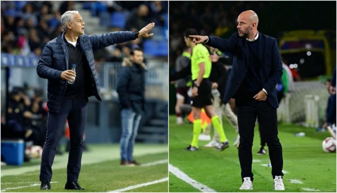 Pellicer y José Alberto, líderes de los banquillos del Málaga y Racing. (Fotos: LALIGA)