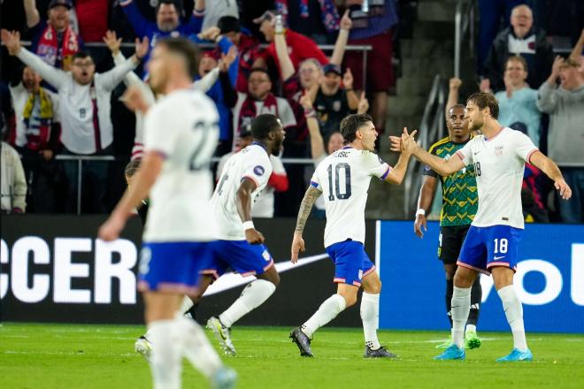 Christian Pulisic celebra un gol en el EEUU - Jamaica (Foto: CordonPress).