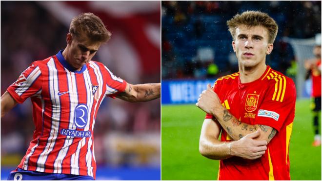 Pablo Barrios durante un partido con el Atlético de Madrid y la Selección Española (Fuente: Euro