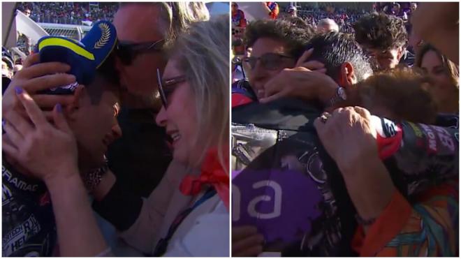 Jorge Martín lloró junto a su abuela recordando a su abuelo (Moto GP)