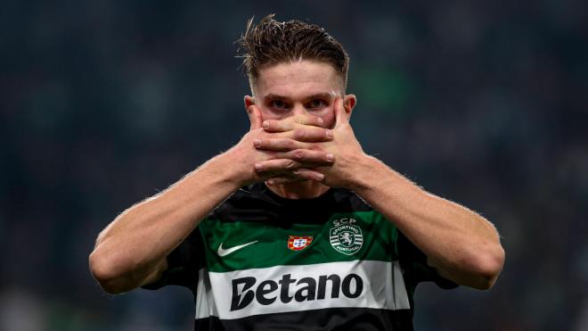 Viktor Gyokeres, celebrando un gol con el Sporting de Lisboa (Fuente: Cordon Press)