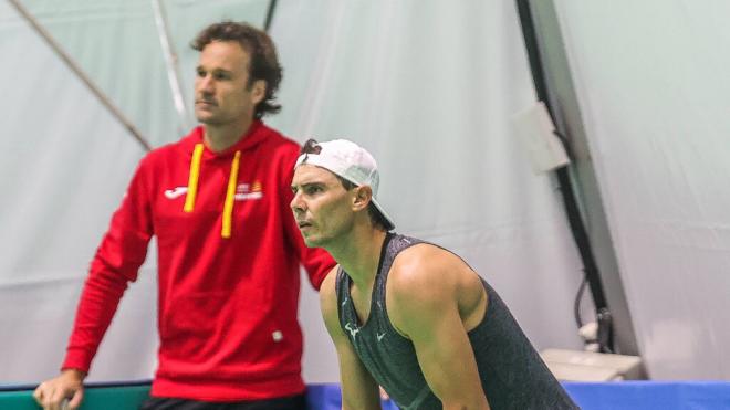 Rafa Nadal en uno de sus entrenamientos en la Copa Davis (Cordon Press)