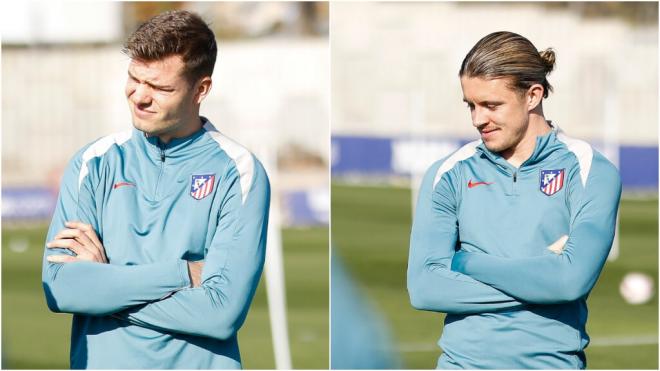 Alexander Sorloth y Conor Gallagher en el entrenamiento del Atlético de Madrid (Fuente: Atleti)