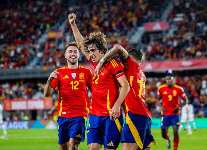 Bryan Gil celebra su gol con España (FOTO: Cordón Press).