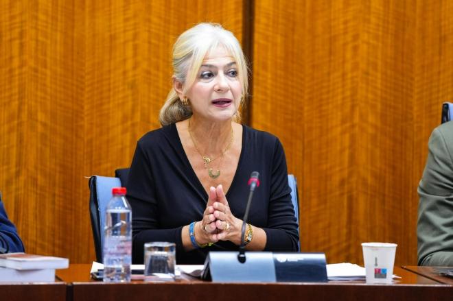 Patricia del Pozo, en el Parlamento de Andalucía.