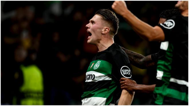 Gyökeres celebra uno de sus goles con el Sporting de Portugal. (Fuente: Cordon Press)