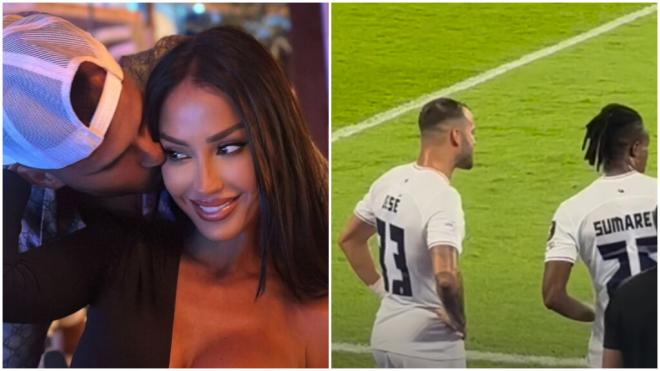 Jesé Rodríguez, Aurah Ruiz y una foto de un partido (Fotos: Instagram)