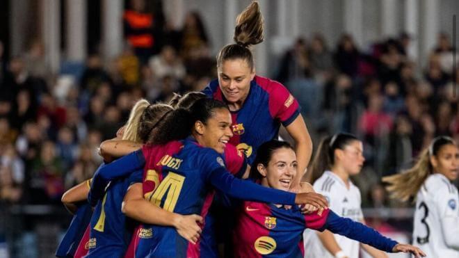 La goleada del FC Barcelona en el Clásico femenino (redes sociales)