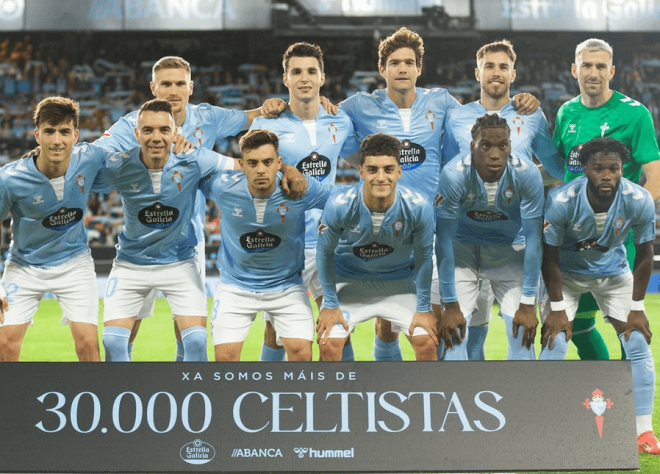 Once titular del Celta ante el FC Barcelona (Foto: RC Celta).