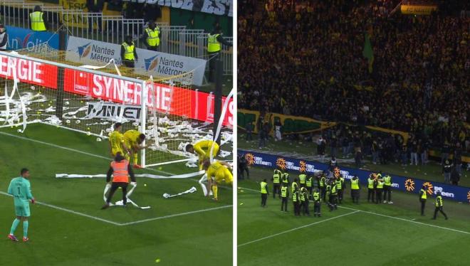 Los incidentes de los ultras del Nantes ante el Le Havre.