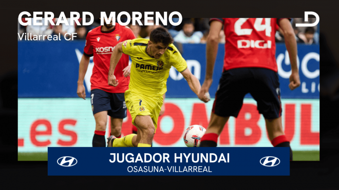 Gerard Moreno, Jugador Hyundai del Osasuna-Villarreal.