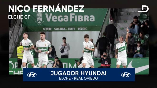 Nico Fernández, Jugador Hyundai del Elche-Real Oviedo.