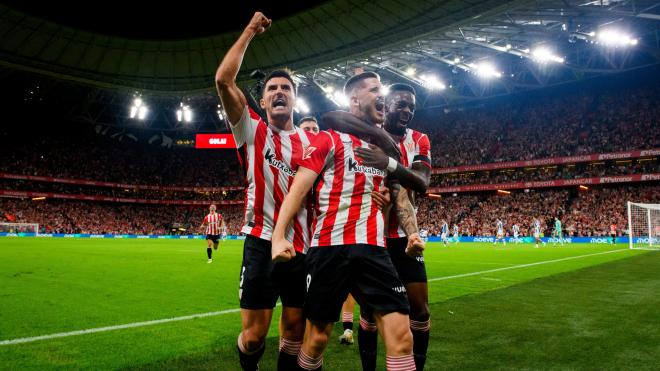 Gol de Oihan Sancet en el derbi ante la Real en San Mamés (Foto: Athletic Club).