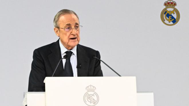 Florentino Pérez en la Asamblea del Real Madrid (Foto: EFE)