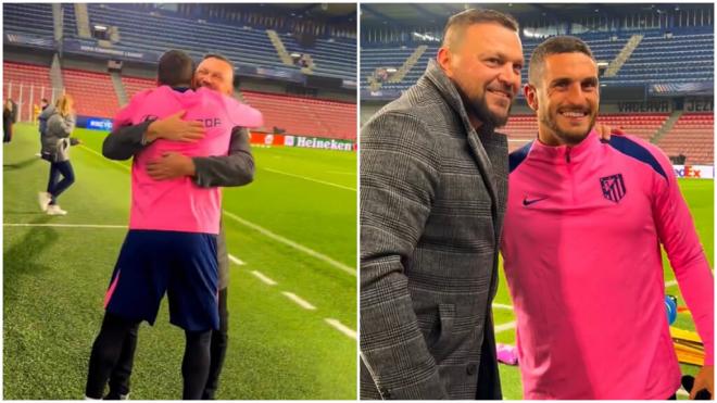 Tomas Ujfalusi, en la previa al entrenamiento del Atlético (X: @Atleti)