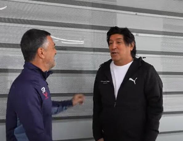 Iván Zamorano con García Pimienta.