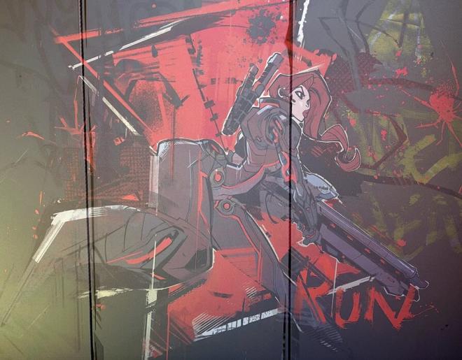 El grafiti de Viuda Negra en Marvel Rivals, muy similar a la estad