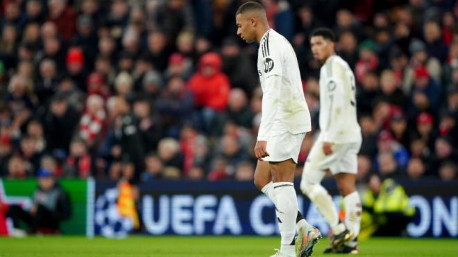 Mbappé no tuvo su mejor partido en el Liverpool-Real Madrid (foto: Cordon Press).