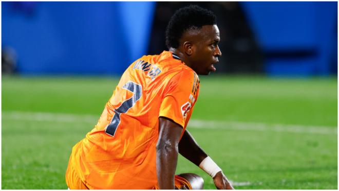 Vinicius lesionado tras el partido frente al Leganés. (Fuente: Europa Press)