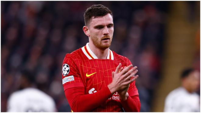Andrew Robertson en el partido frente al Real Madrid. (Fuente: Europa Press)