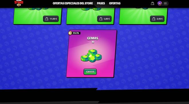 Gemas gratis en Brawl Stars, a través de la Supercell Store