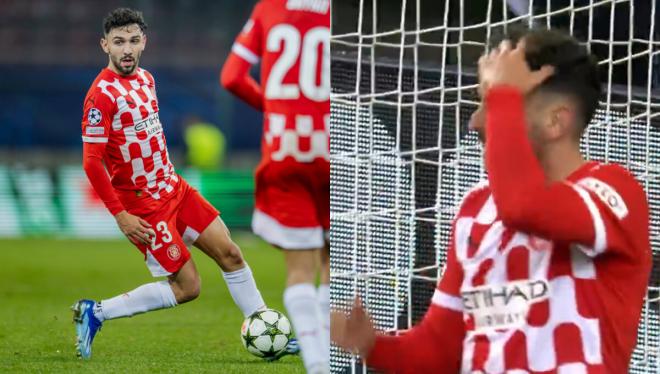 Iván Martín lamenta su fallo con el Girona.