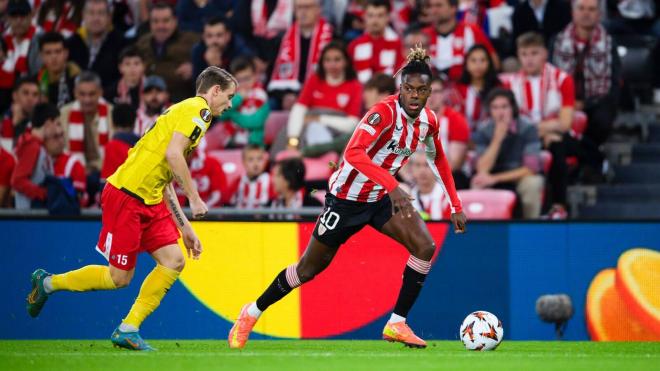 Nico Williams, ante el IF Elfsborg en San Mamés (Foto: Athletic Club).